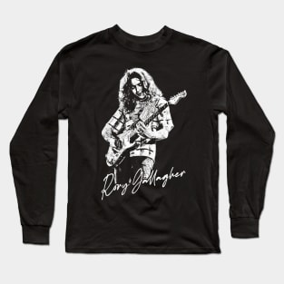 Rory Gallagher / Vintage Look Fanart Design Long Sleeve T-Shirt